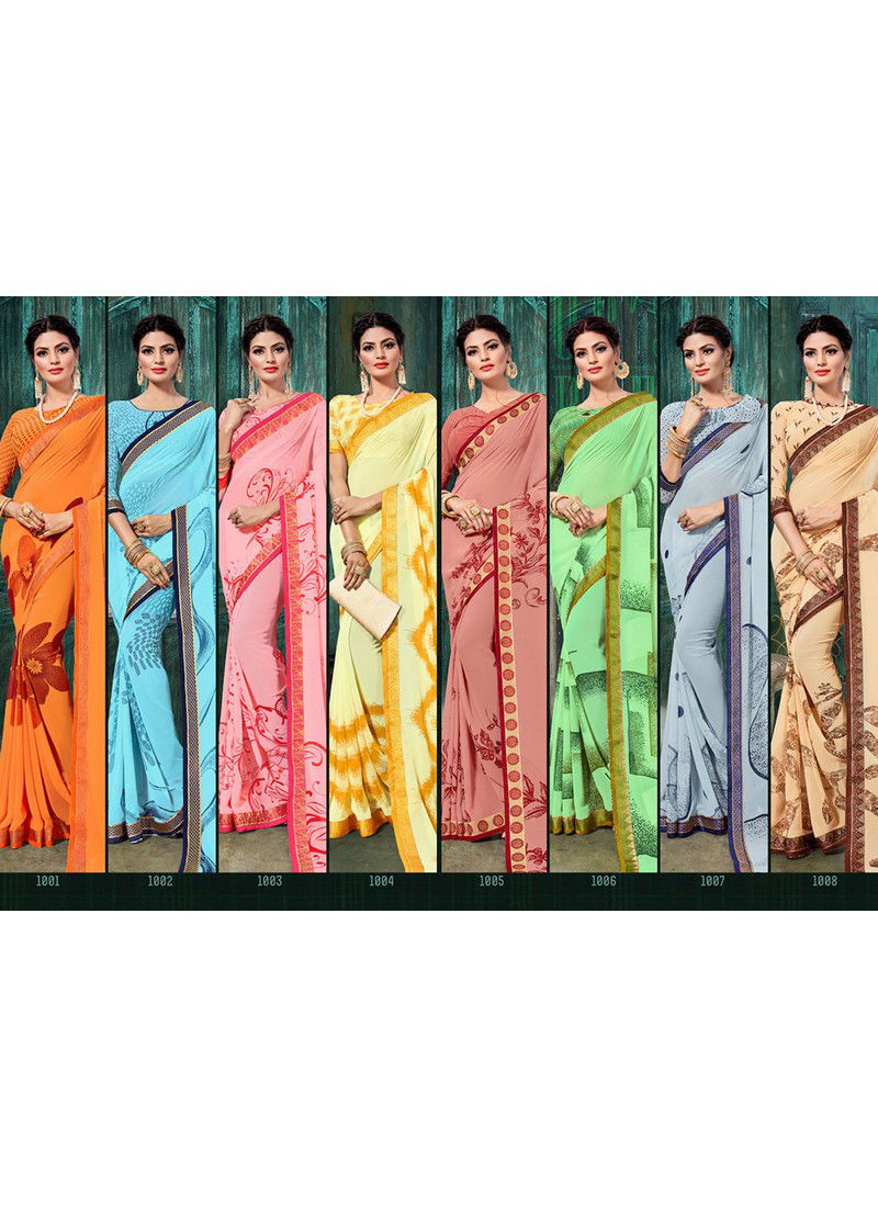 Sangam Miss India Latest Casual Wear Designer  Printed Georgette Saree Collection
